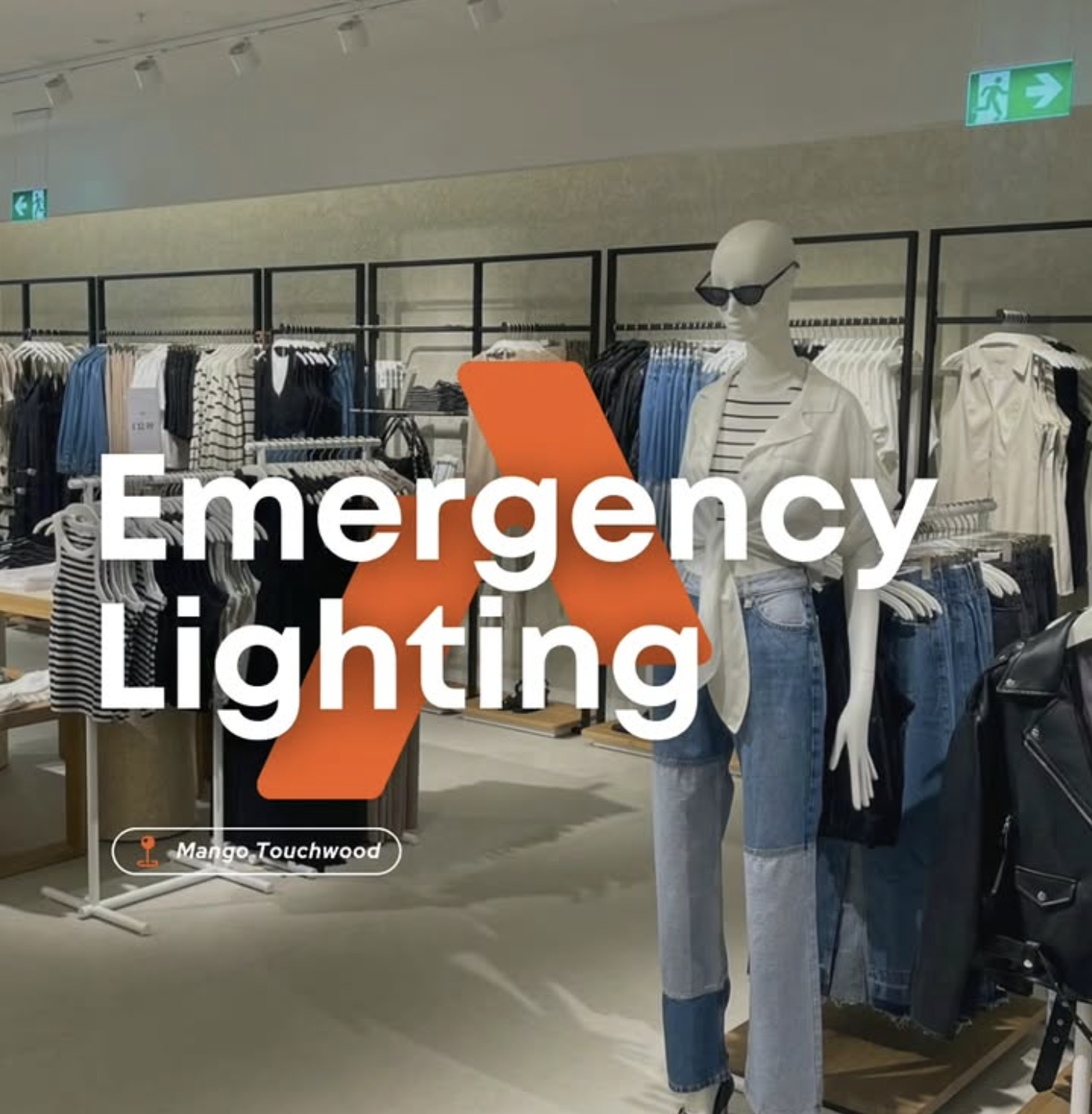 BS 5266 emergency lighting installation at Mango, Touchwood